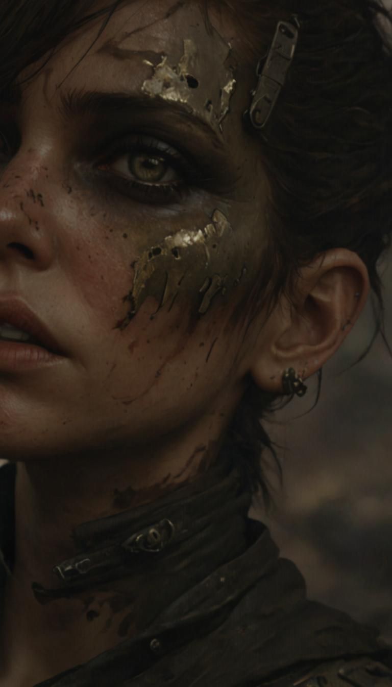 photorealistic beautiful wasteland warrior