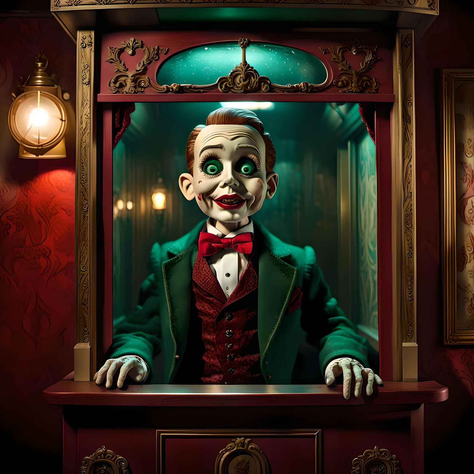 Vintage Doll in Ticket Booth, Fantasy Concept Art