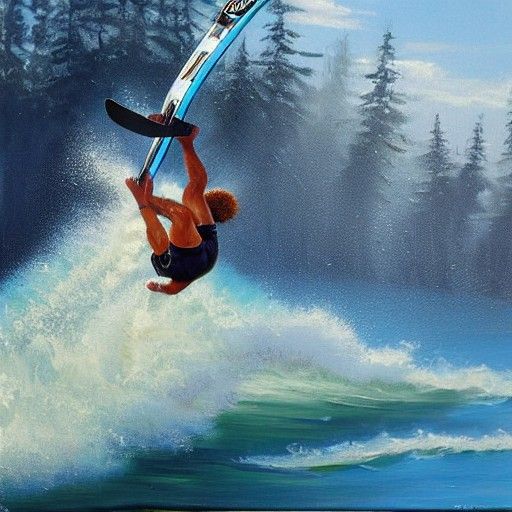 Bob Ross sick water-skiing backflip