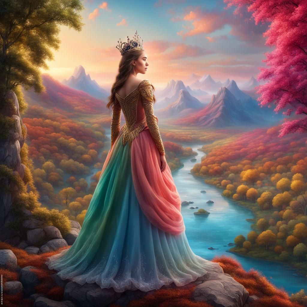 Overlooking a Colorful Kingdom  by @Artificial Incompetence