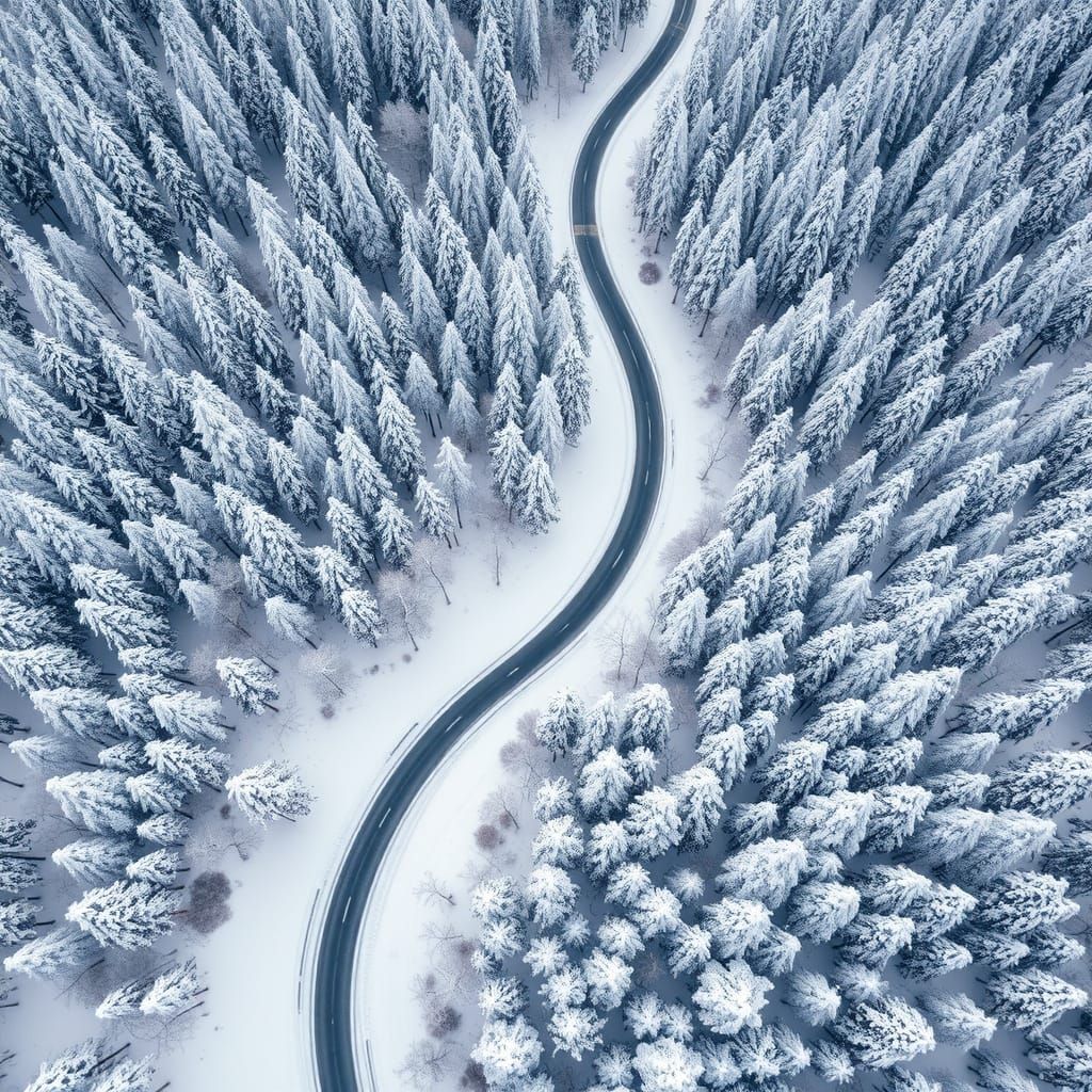 Winding road, view from above  by @EllaMoonDesign