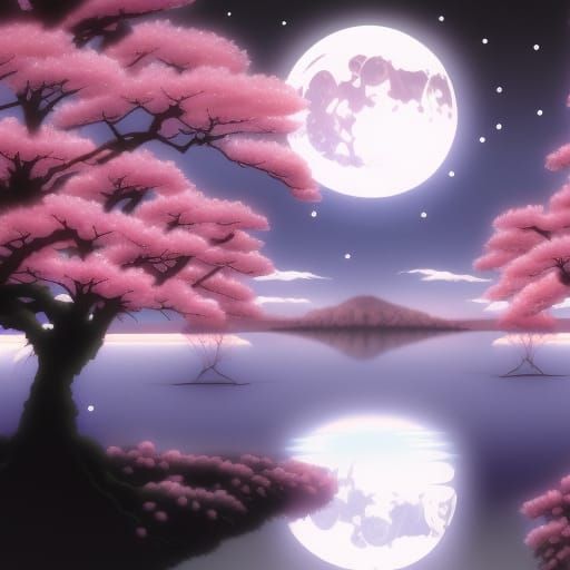 Sakura in moonlight