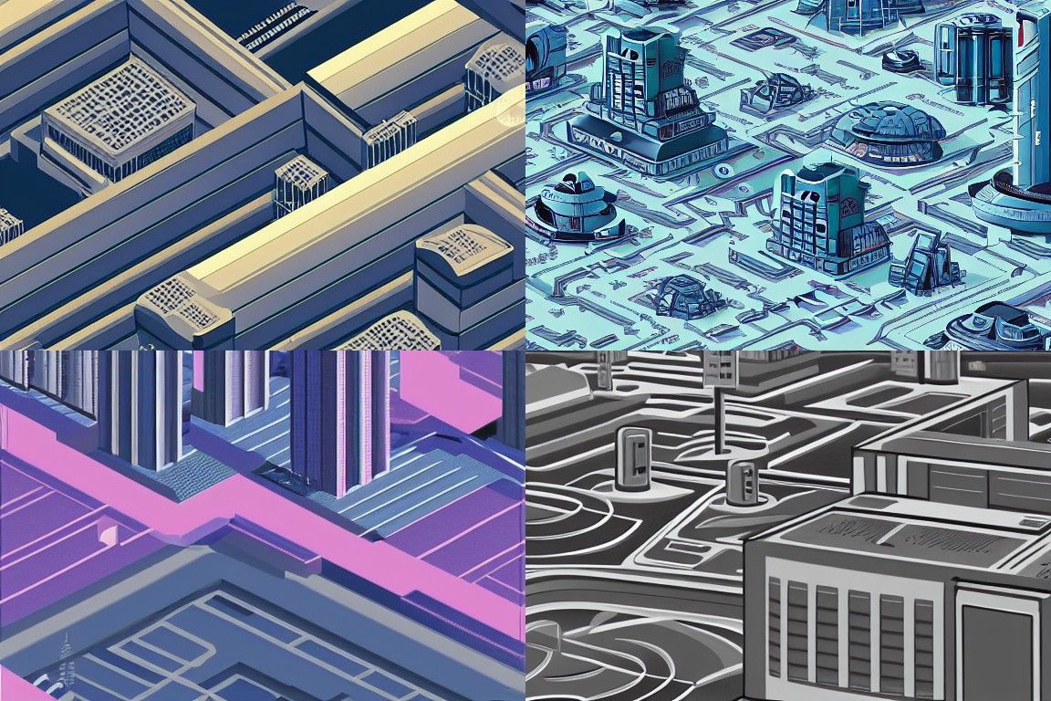Sci-fi city in the style of Postminimalism