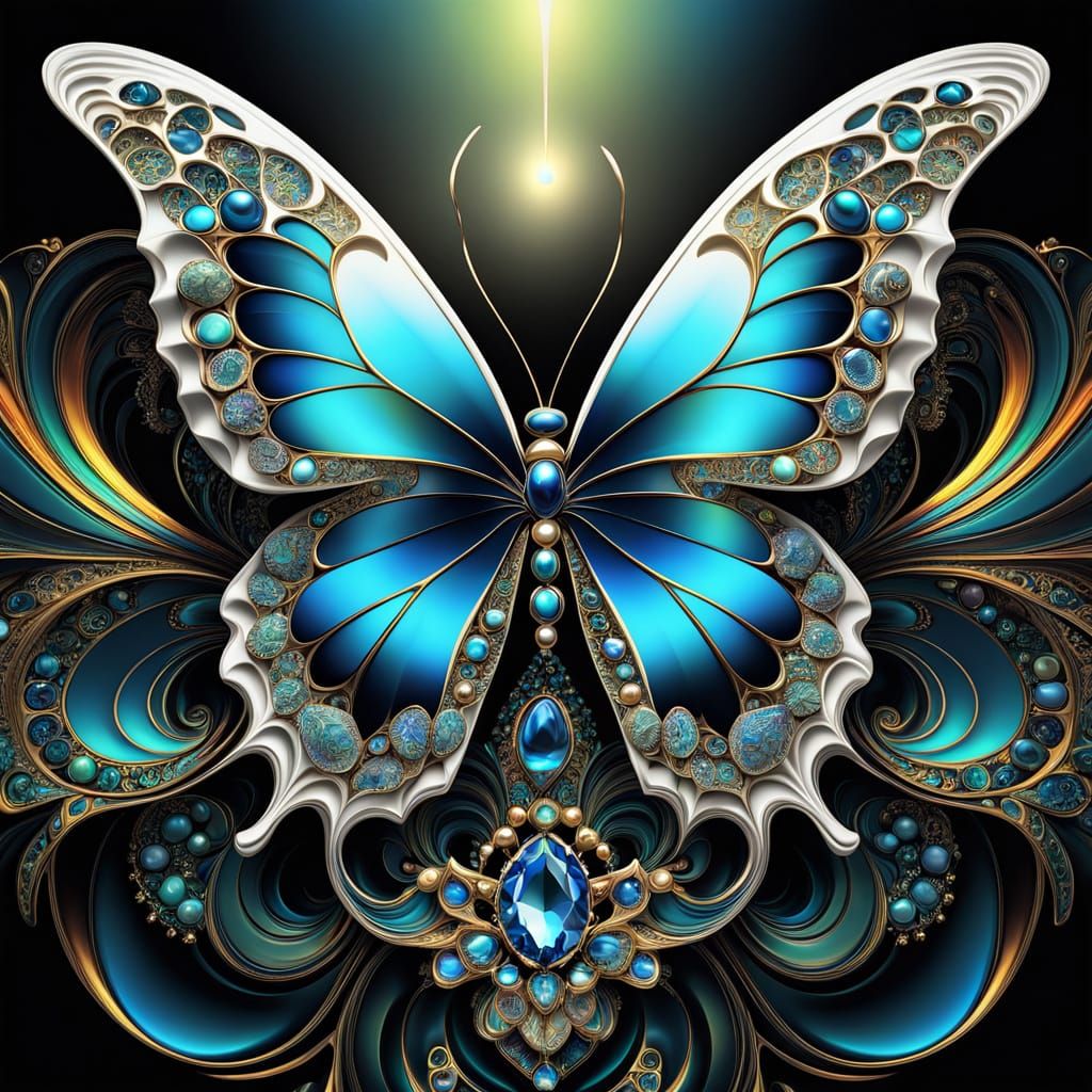 Vibrant Butterfly in Iridescent Splendor