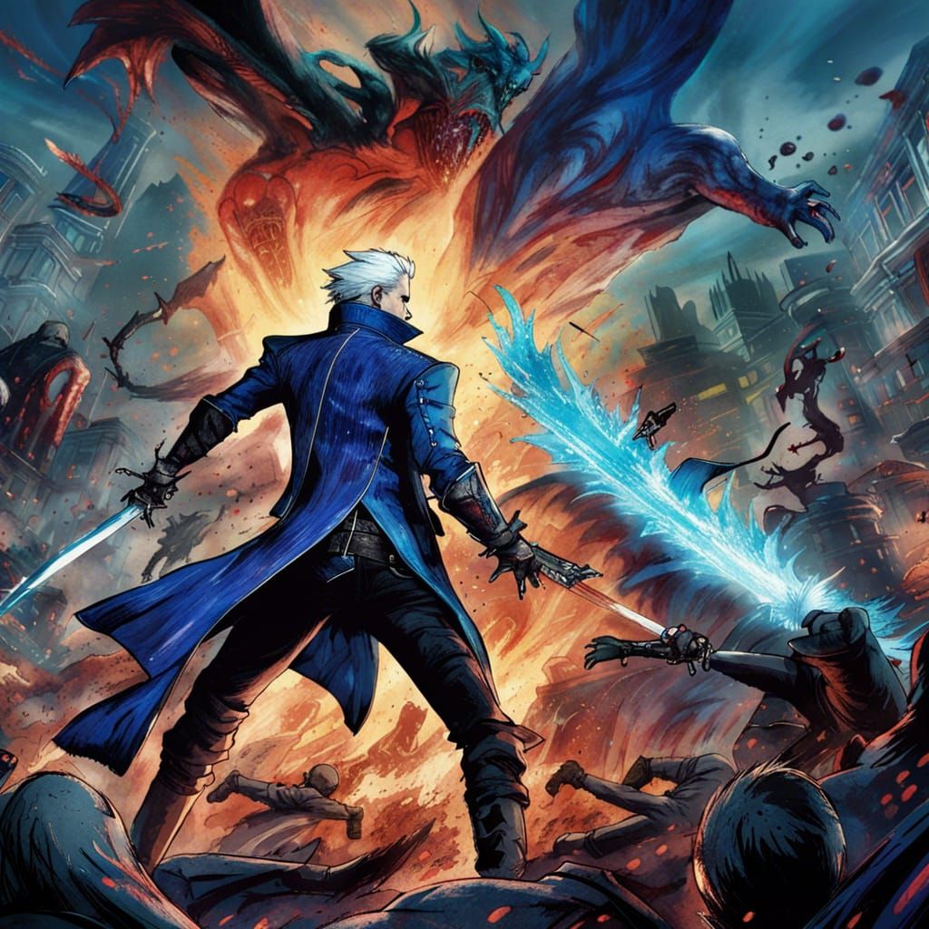 Vergil Devil May Cry - AI Generated Artwork - NightCafe Creator