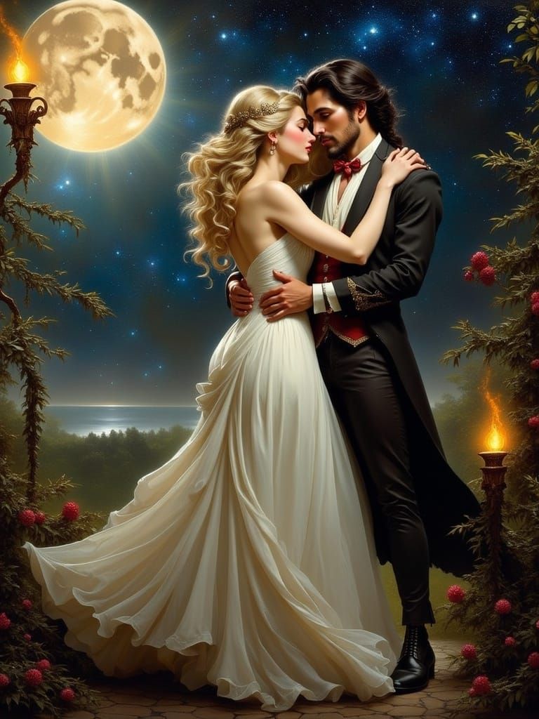 A Waltz at Midnight - Romantic 19th Century Lovers Under Sta...