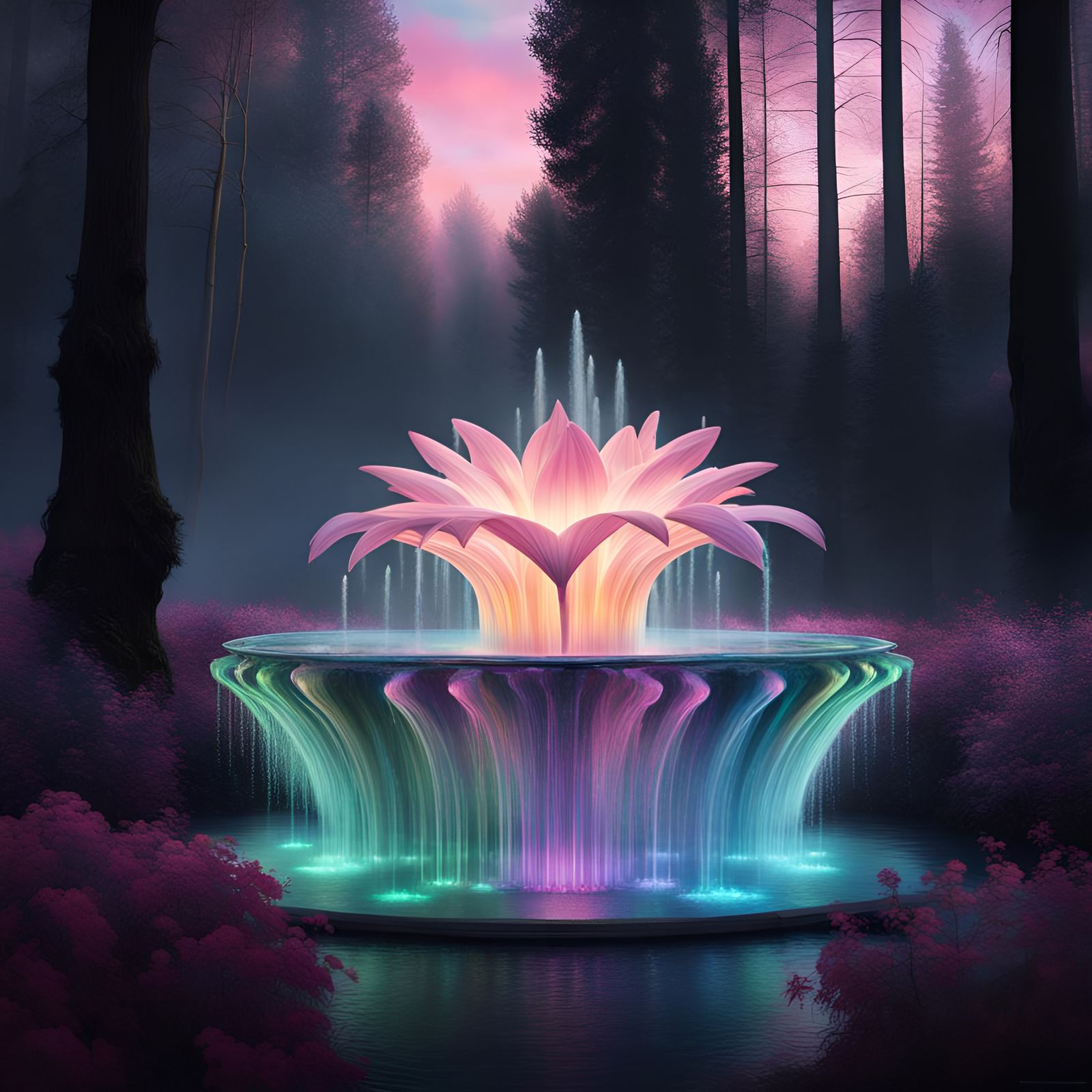 a Water fountain Epic cinematic brilliant stunning intricate meticulously detailed dramatic atmospheric ...  by @Patsy 