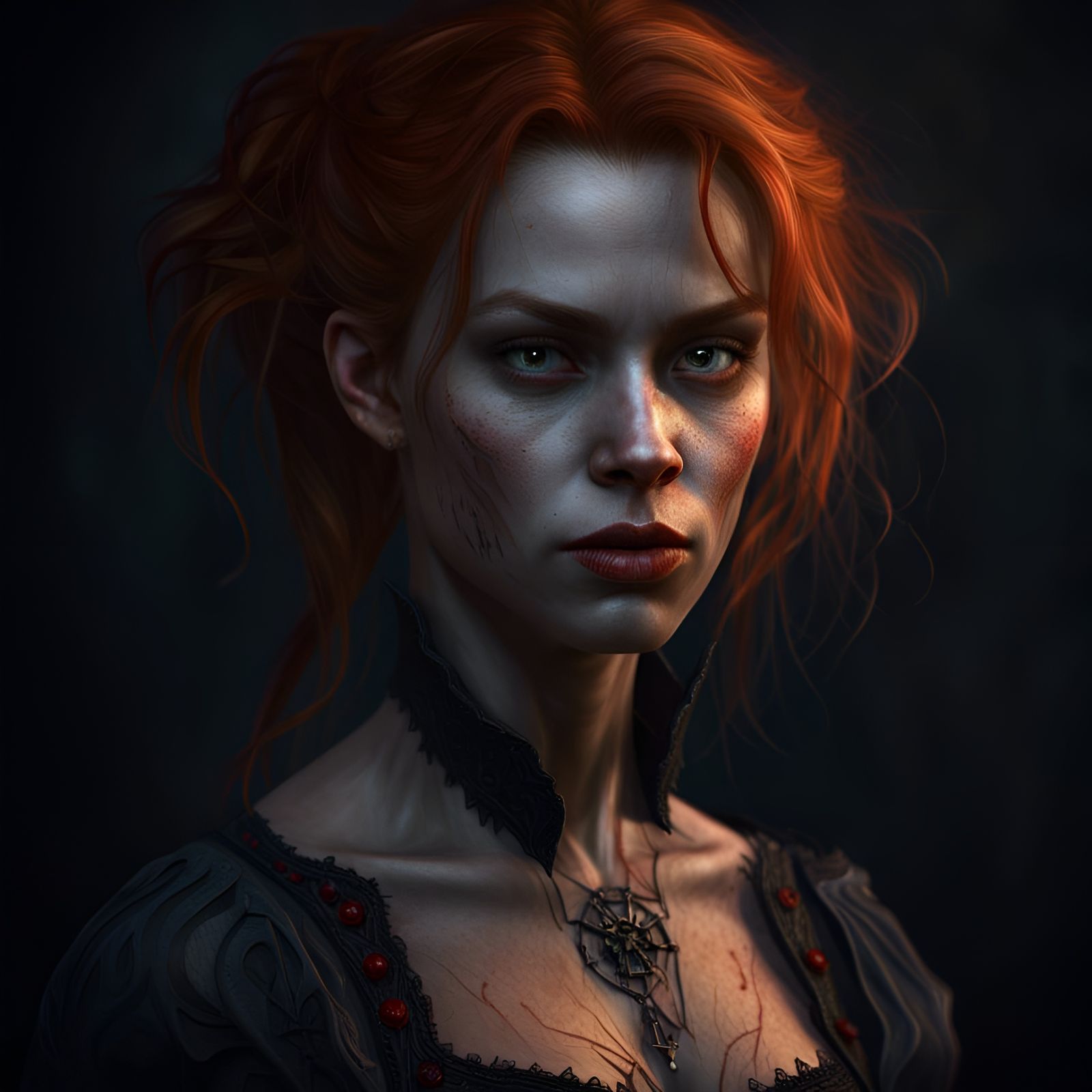 Ginger Vampire Girl - AI Generated Artwork - NightCafe Creator