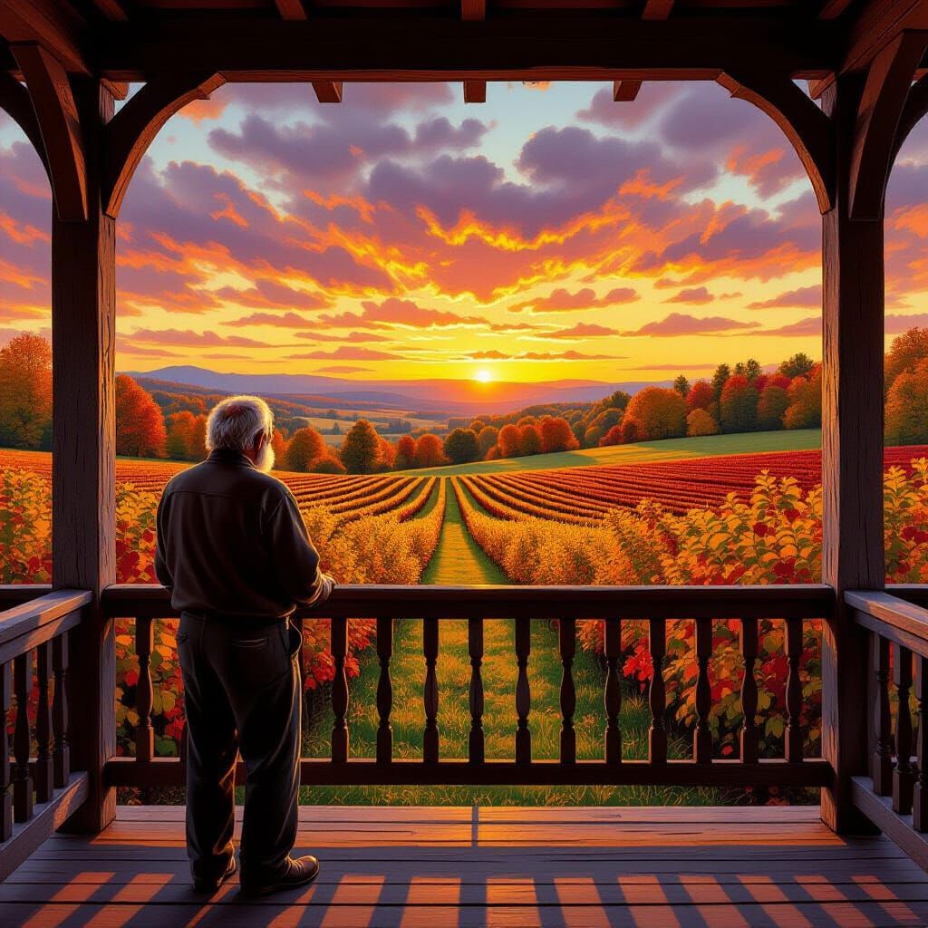 Overlooking the crops  by @Dendr