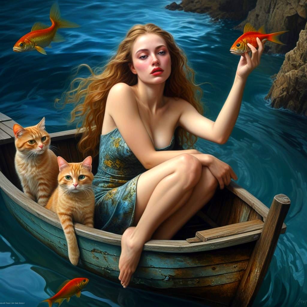 Surrealistic Portrait of a Charming Lady in Vibrant Fantasy ...