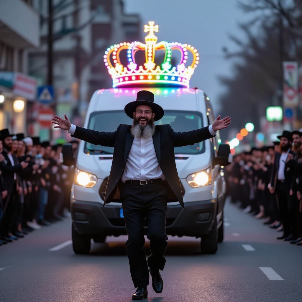 Joyous Ultra-Orthodox Celebration with Torah Scroll