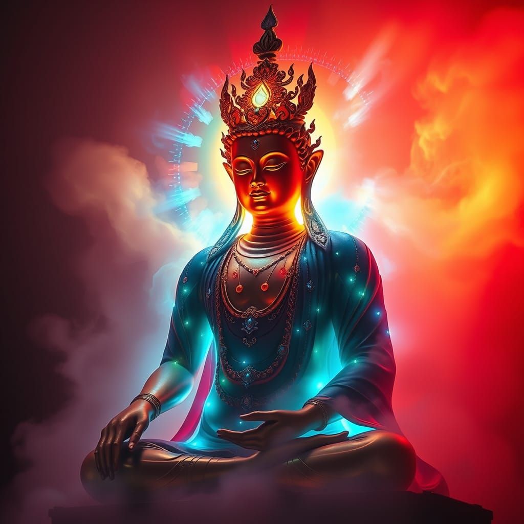 Serene Avalokitesvara Bodhisattva in Deep Contemplation