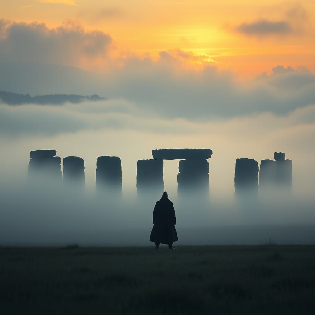 Mist at Stonehenge   by @DarK StaR