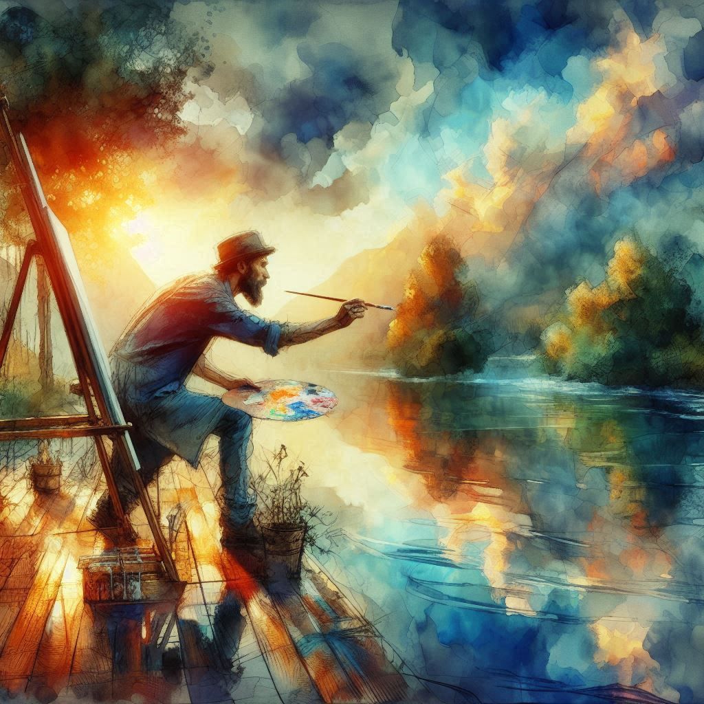 The artist in full creation