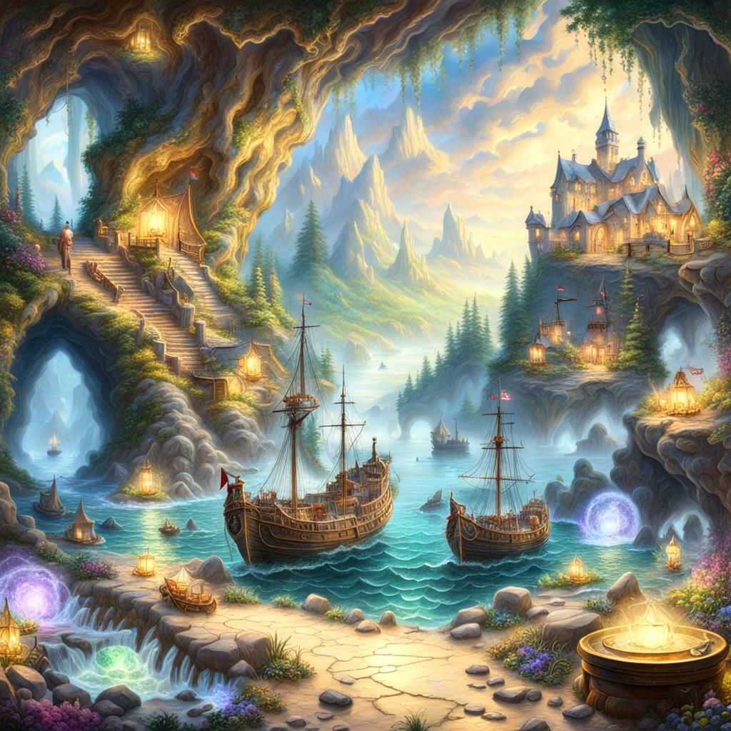 whymsical world with pirates boats - AI Generated Artwork - NightCafe ...