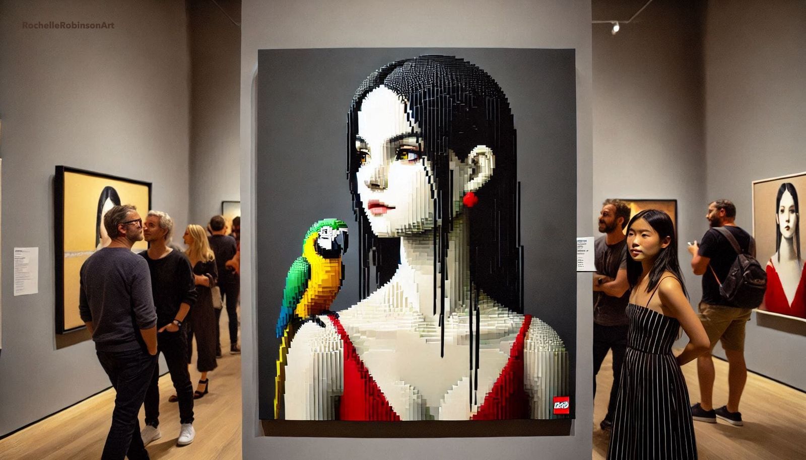 Woman and Parrot