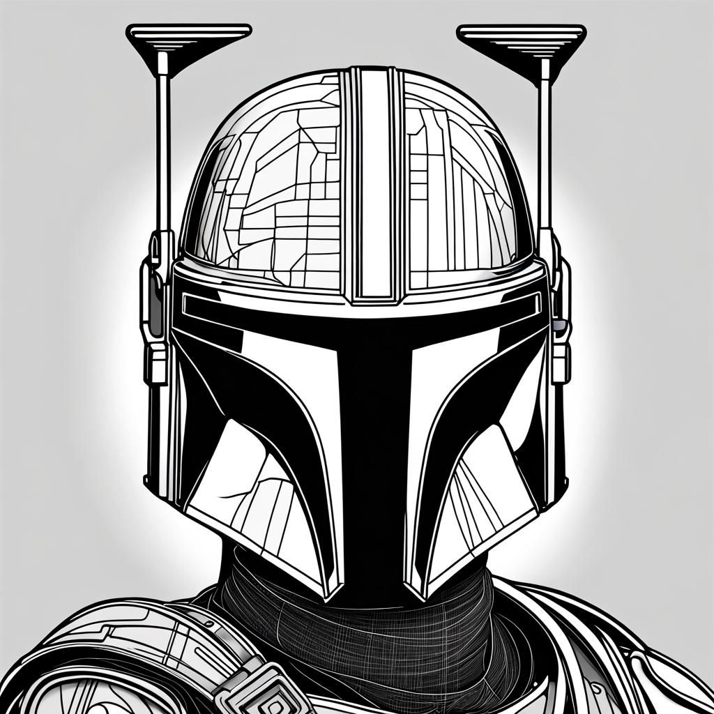 Daily Challenge: The Mandalinian (Line Art)