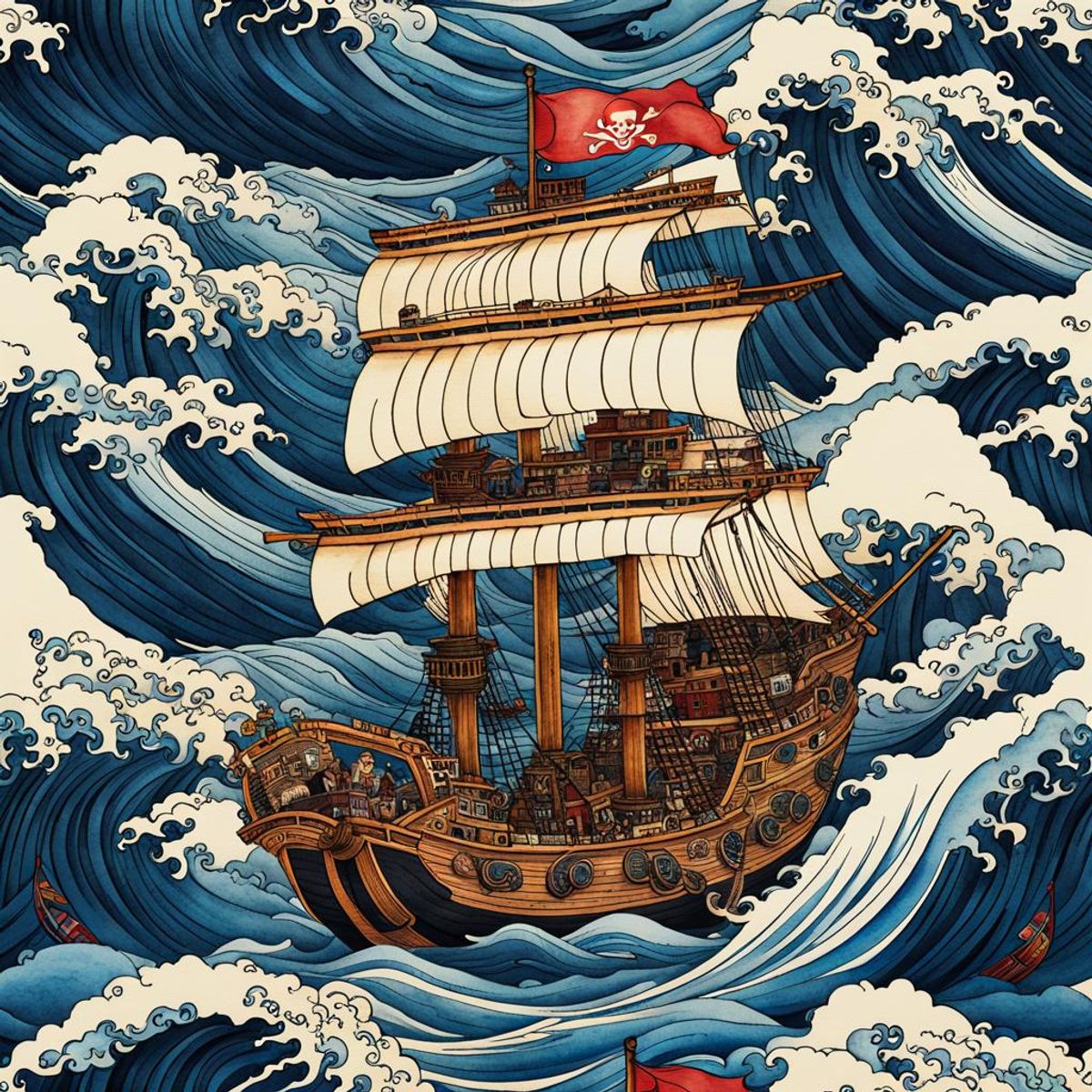 A Pirate Ship and a Storm - AI Generated Artwork - NightCafe Creator