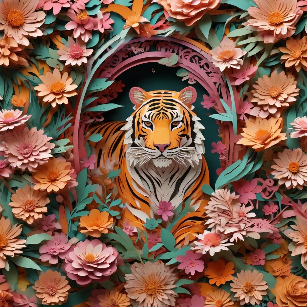 Kirigami Tiger