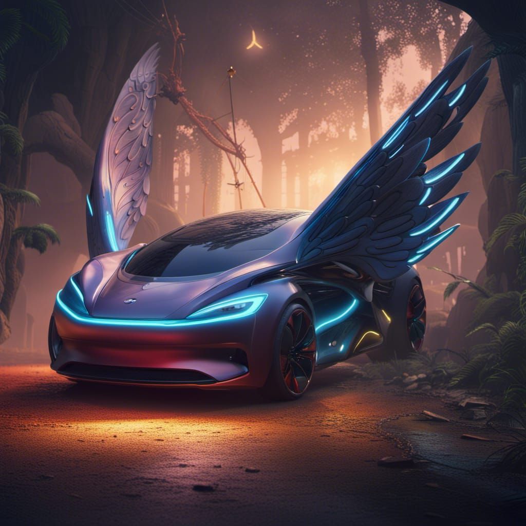 Electric cars with wings  by @Pa