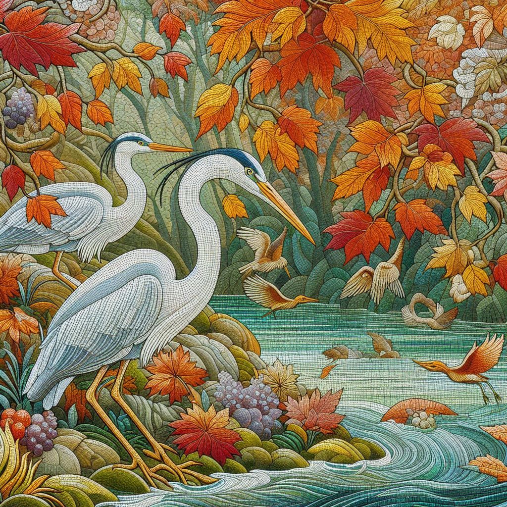 Mosaic Heron Panel