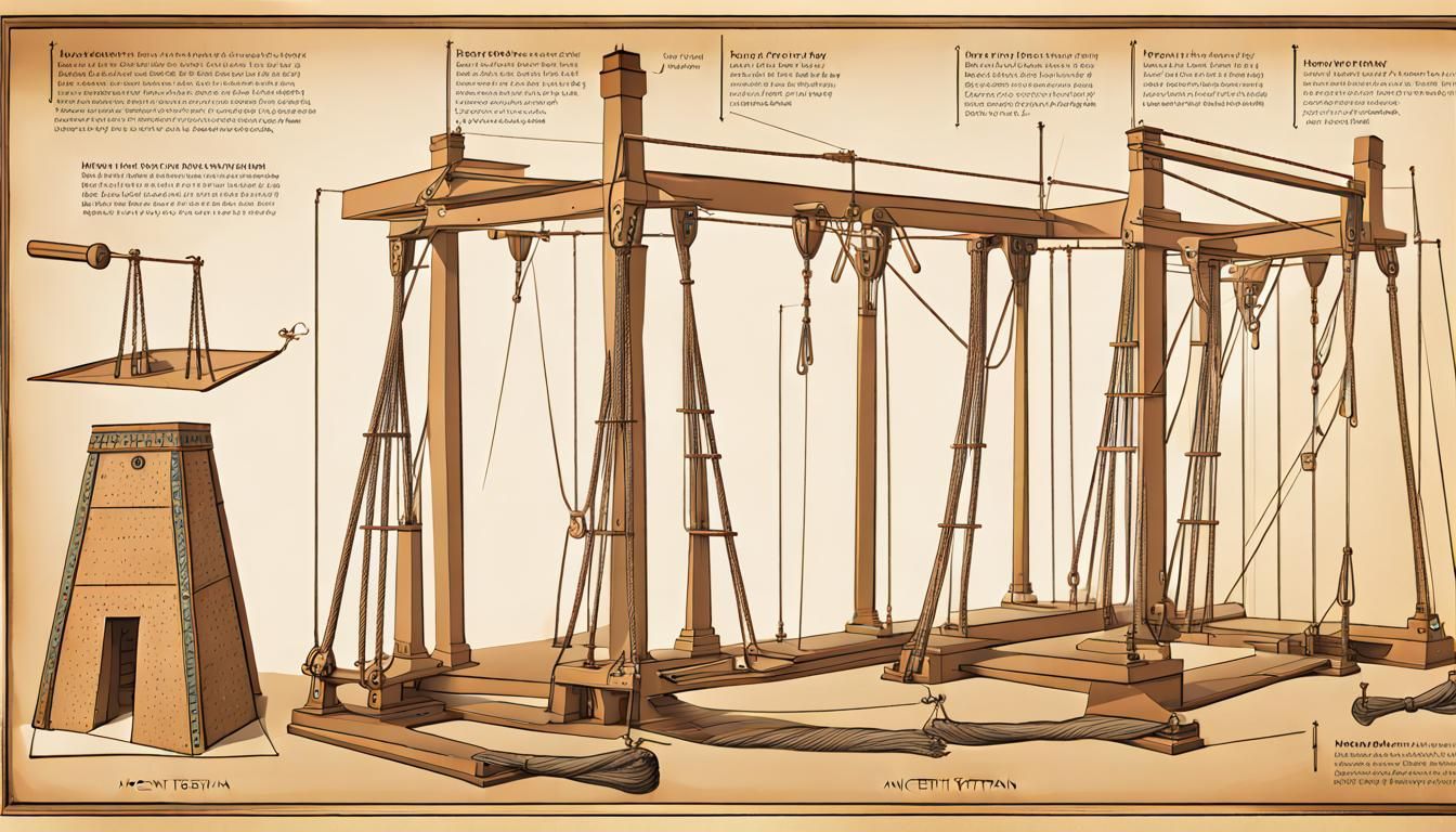 Modern drawing of Ancient Egyptian pulley system for building the