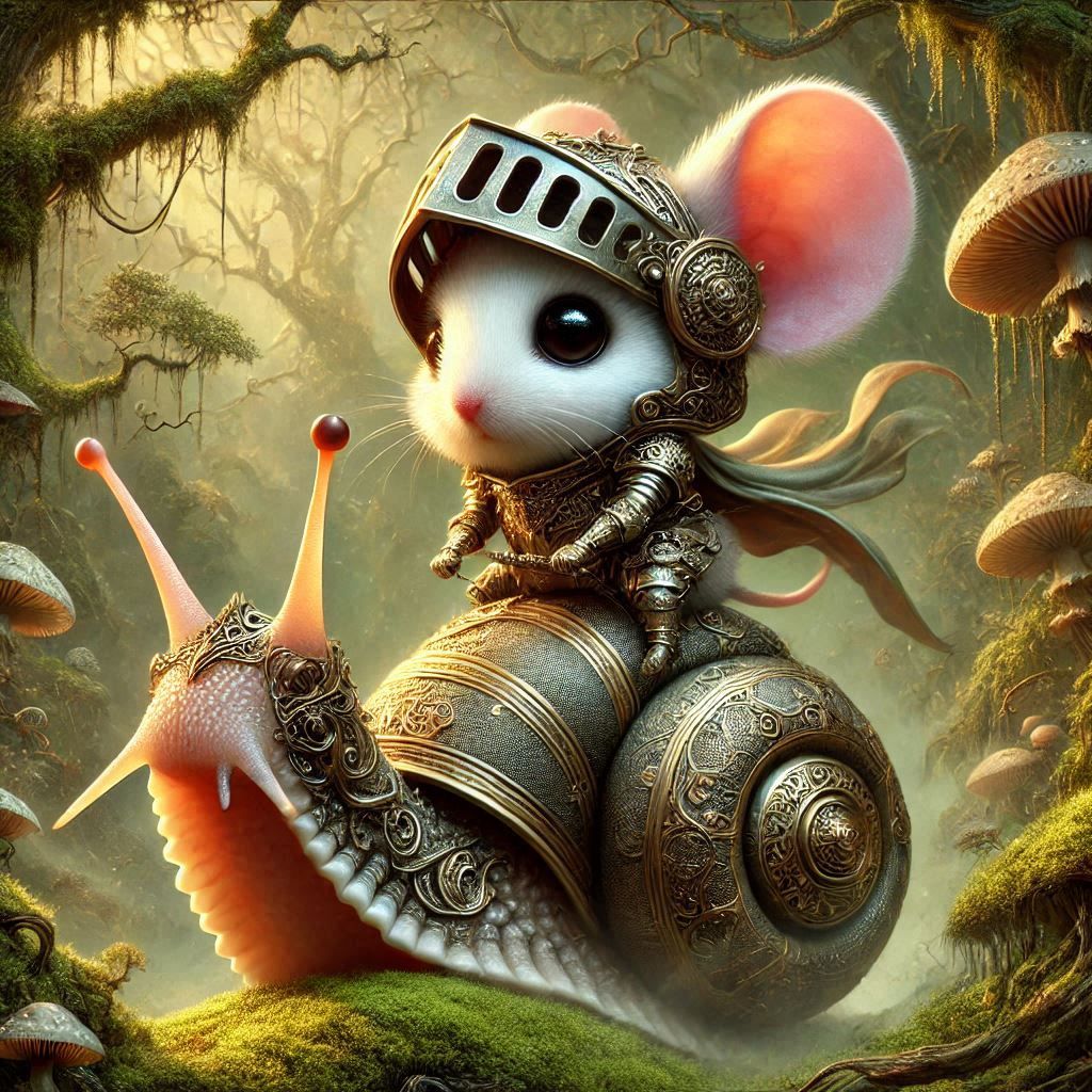 Steampunk Mouse riding Snail 4