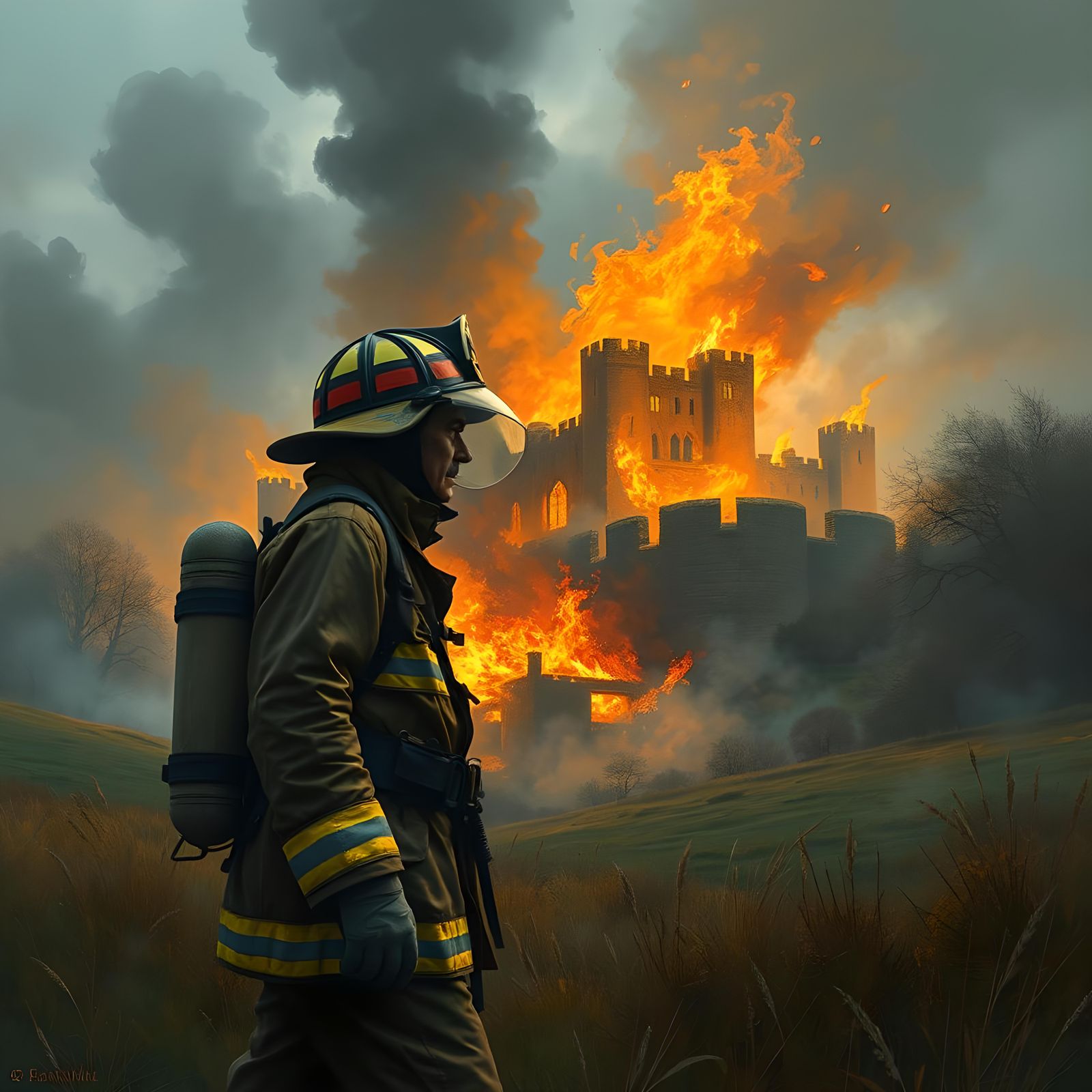 Castle Fire  by @Lyvercast