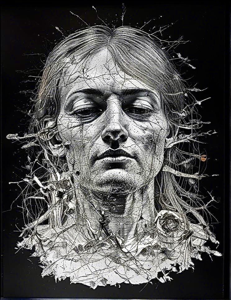 Portrait of a man in black and white