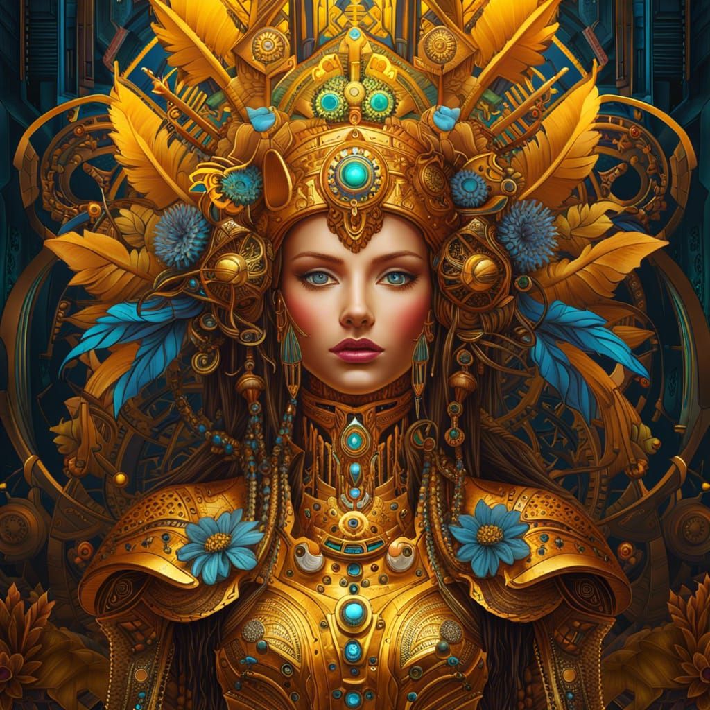 hyperdetailed mechanical queen - AI Generated Artwork - NightCafe Creator