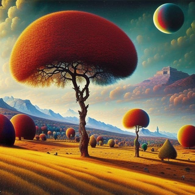 Psychedelic Surreal landscape 4 - AI Generated Artwork - NightCafe Creator