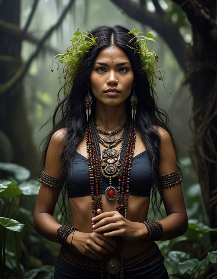 Mature Tribal Goddess Commands Alien Jungle
