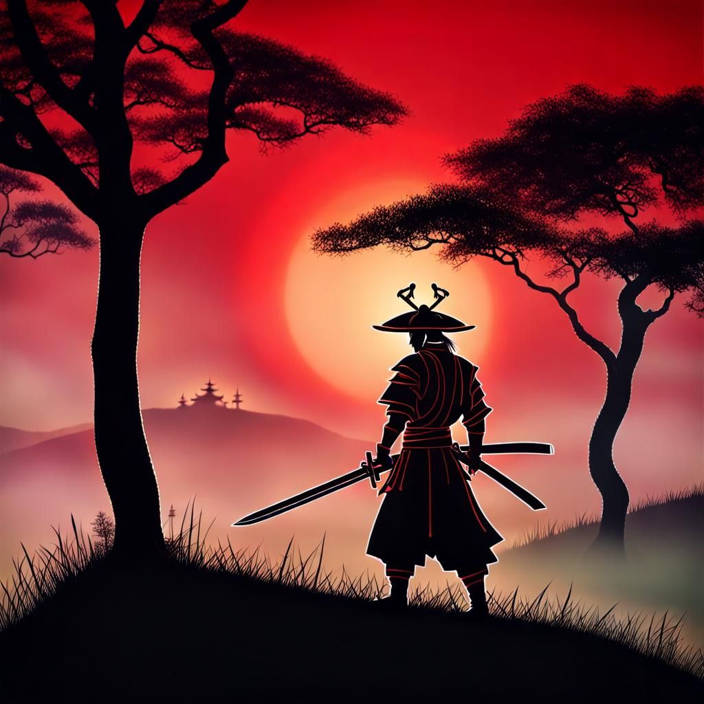 Samurai at dawn - AI Generated Artwork - NightCafe Creator