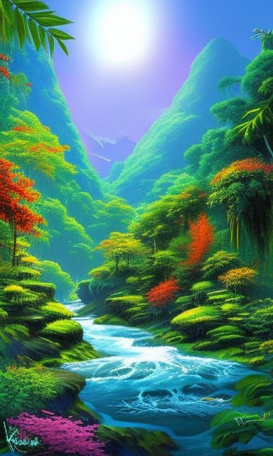 A most beautiful junglecore digital painting - AI Generated Artwork ...