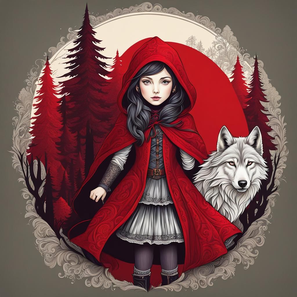 Little Red Riding Hood and the Wolf Encounter