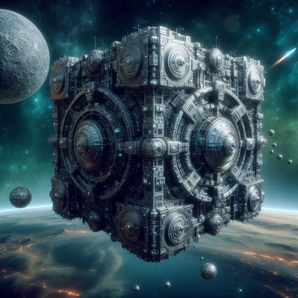 Borg Cube in The Style of H. R. Giger