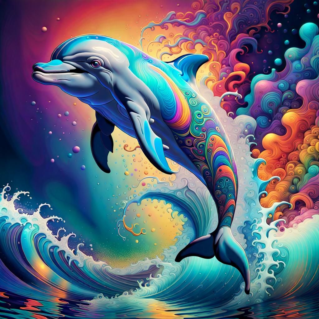 Dolphin Leaps: Holographic Cosmic Mixed Media