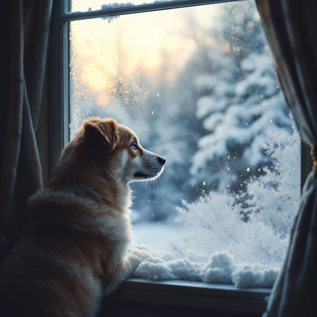 my dog is feeling so coped up on this cold day