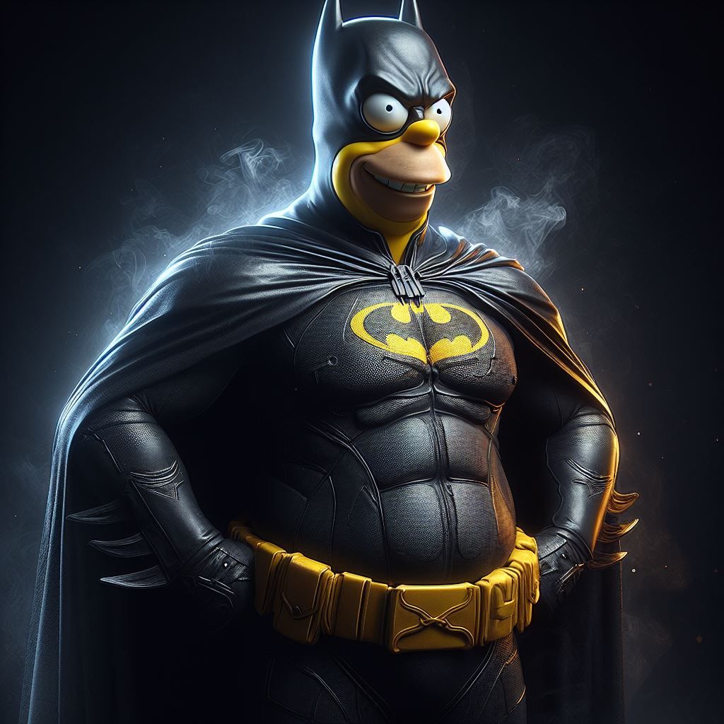 Homer as Batman