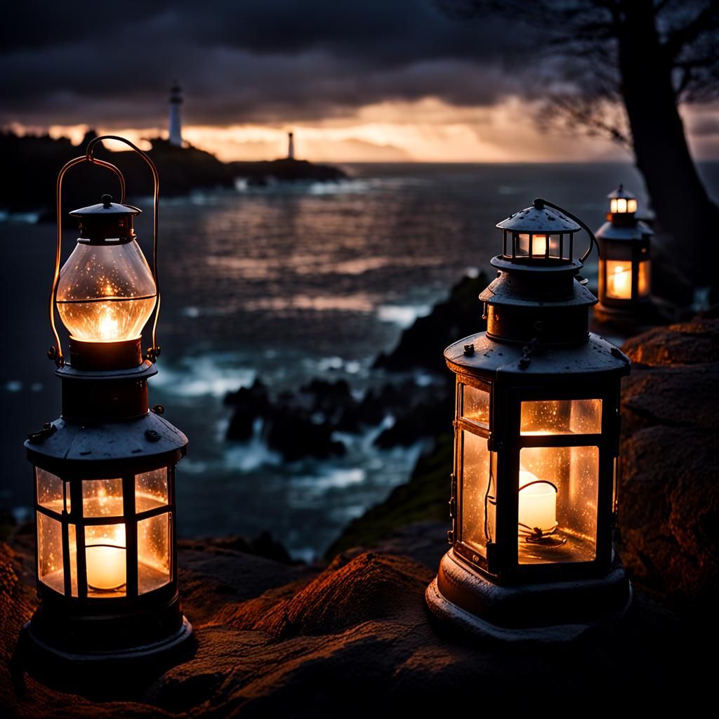 Signal lanterns - AI Generated Artwork - NightCafe Creator