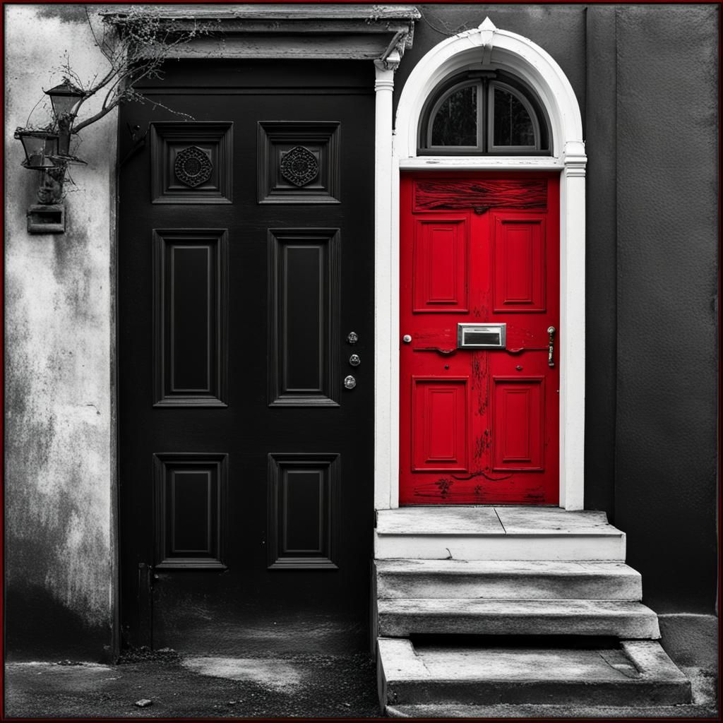 I see a red door and I want it painted black AI Generated Artwork