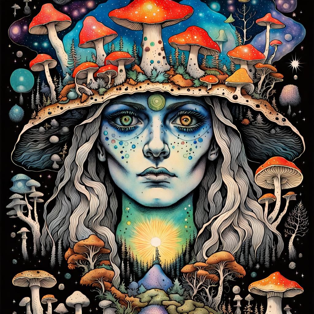 Fungi Girl 13192 - AI Generated Artwork - NightCafe Creator