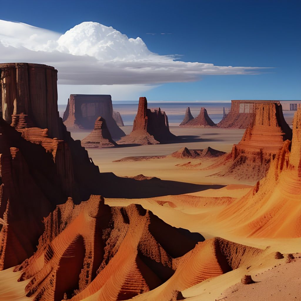 Vast Volcanic Landscape in Fiery Twilight
