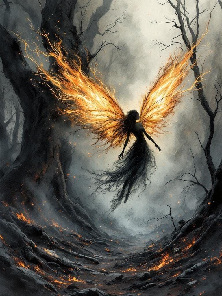 Pyromaniac fairy… or the fire glance spirit  ?  by @Gothic Vampire Poetry