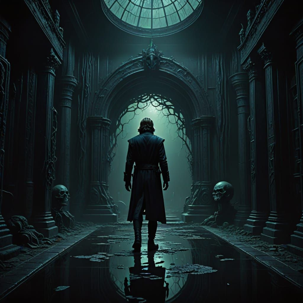 Luke Skywalker refected in the mirror of the screen who saw the living ...