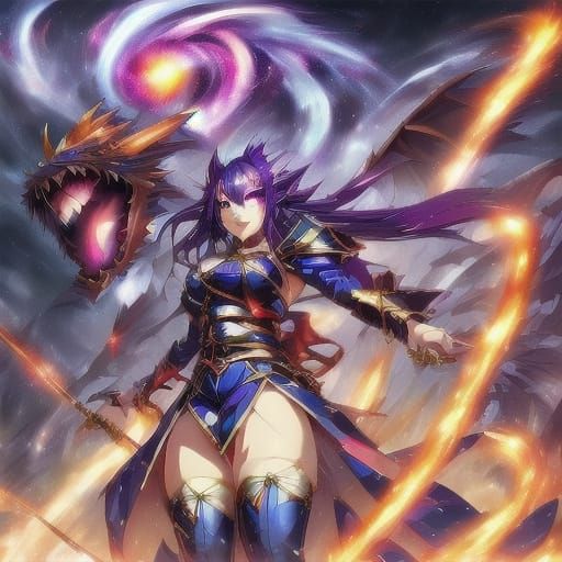 Anime Dragon Goddess Radiates Elegance