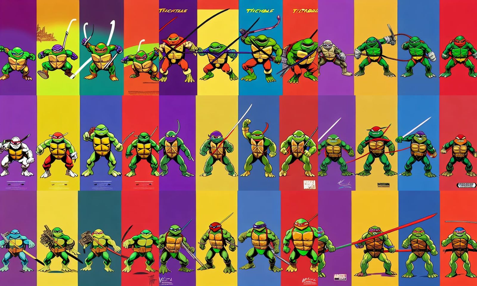 SWARMS of Teenage Mutant Ninja Turtles 16k NES, Intricate, y...