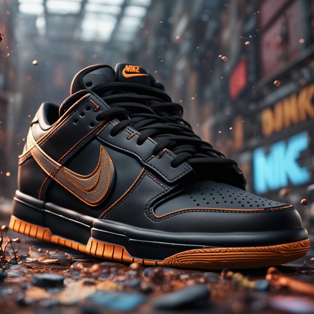 Nike dunk low custom black - AI Generated Artwork - NightCafe Creator