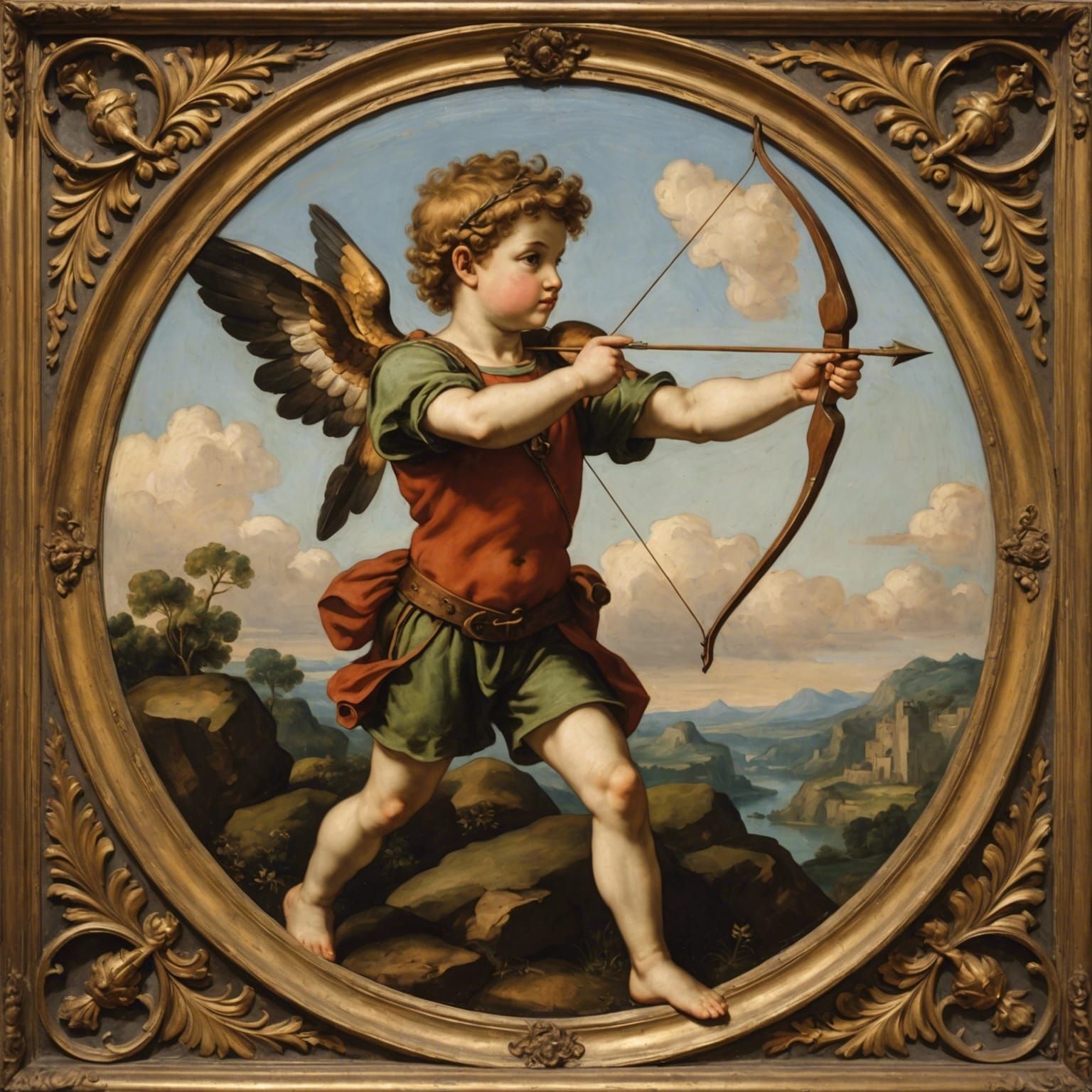 Cupid practicing archery   by @Tangled Serendipity