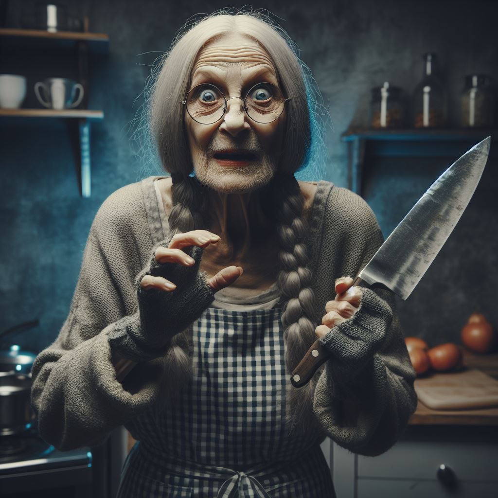 Grandma is cooking dinner